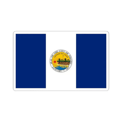 Flag of Toledo Ohio 1994-2025 (United States) STICKER Vinyl Kiss-Cut Decal 6 Inch White - The Sticker Space