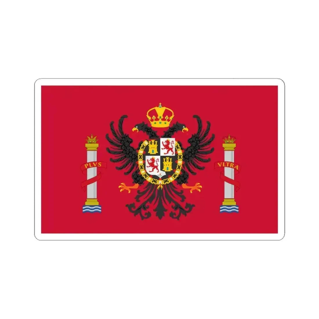 Flag of Toledo Spain - STICKER Vinyl Kiss-Cut Decal 3 Inch White - The Sticker Space