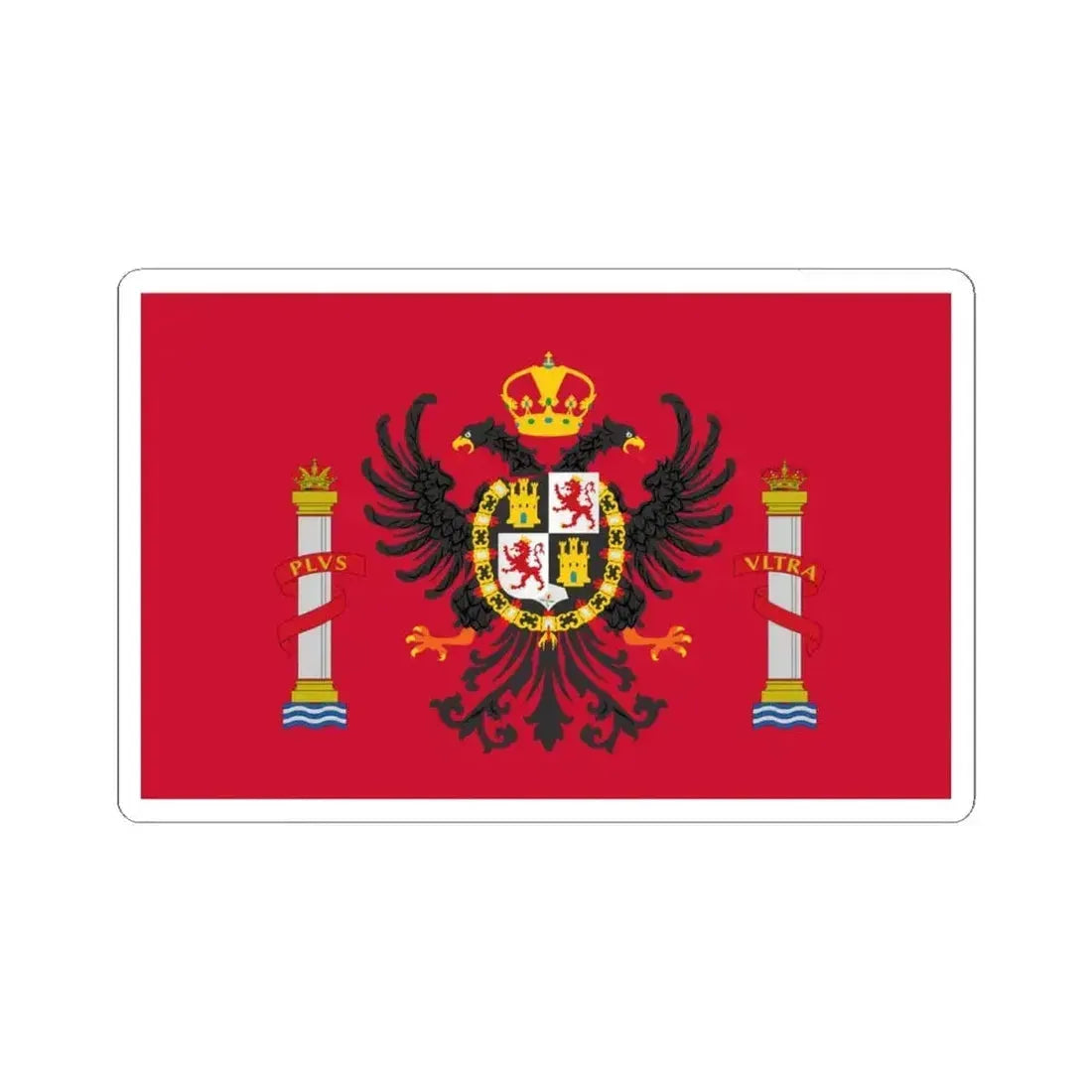 Flag of Toledo Spain - STICKER Vinyl Kiss-Cut Decal 4 Inch White - The Sticker Space