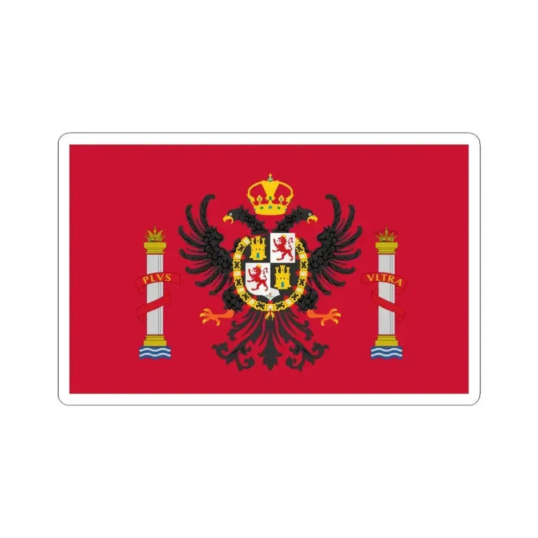Flag of Toledo Spain - STICKER Vinyl Kiss-Cut Decal 6 Inch White - The Sticker Space