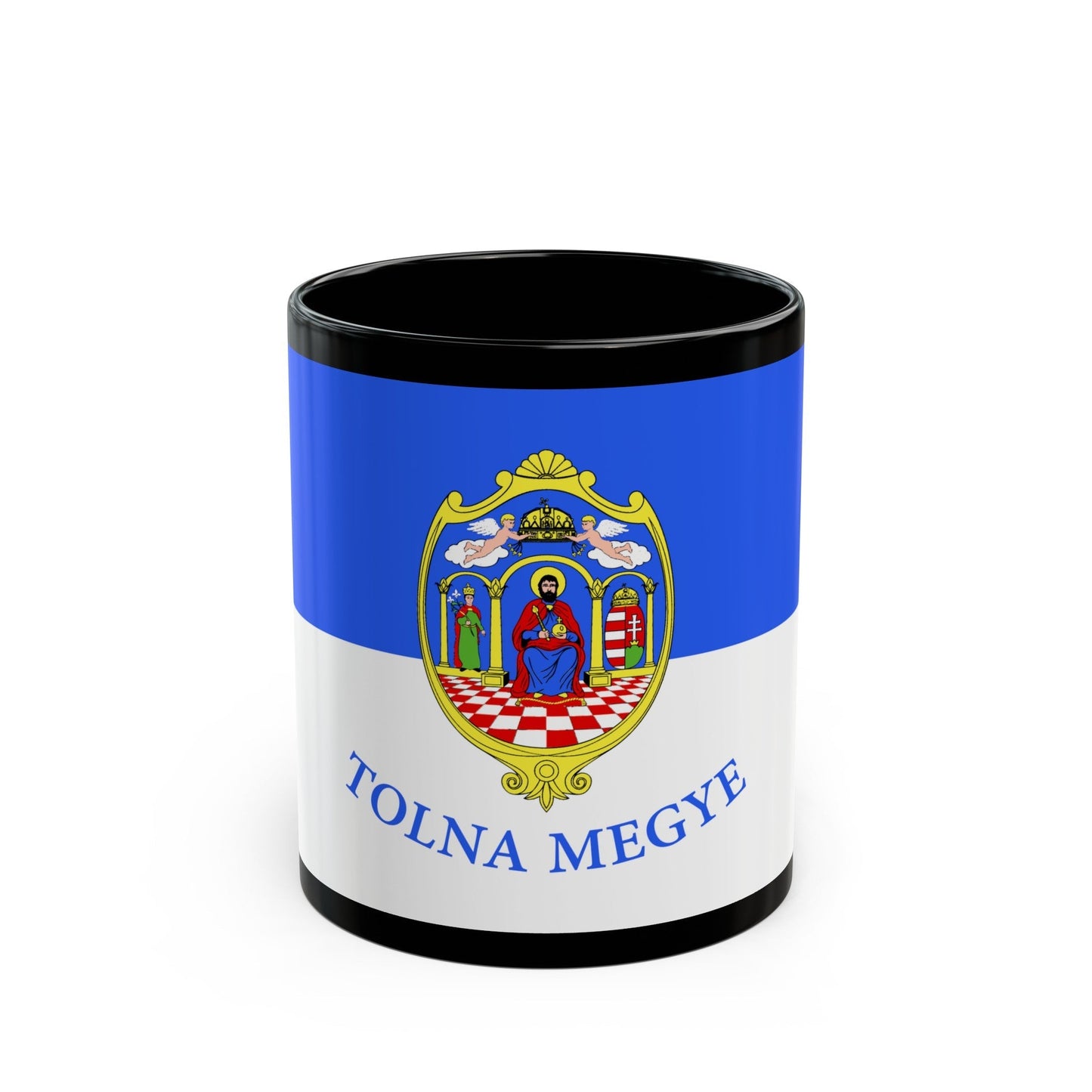 Flag of Tolna County Hungary - Black Coffee Mug-11oz-The Sticker Space