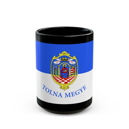 Flag of Tolna County Hungary - Black Coffee Mug-15oz-The Sticker Space