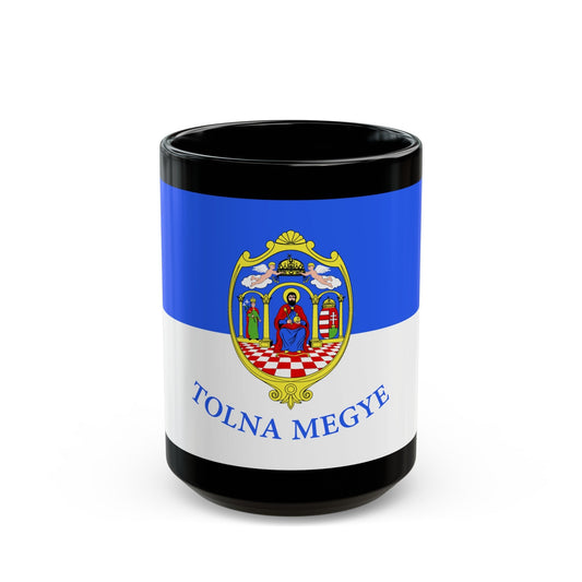 Flag of Tolna County Hungary - Black Coffee Mug-15oz-The Sticker Space