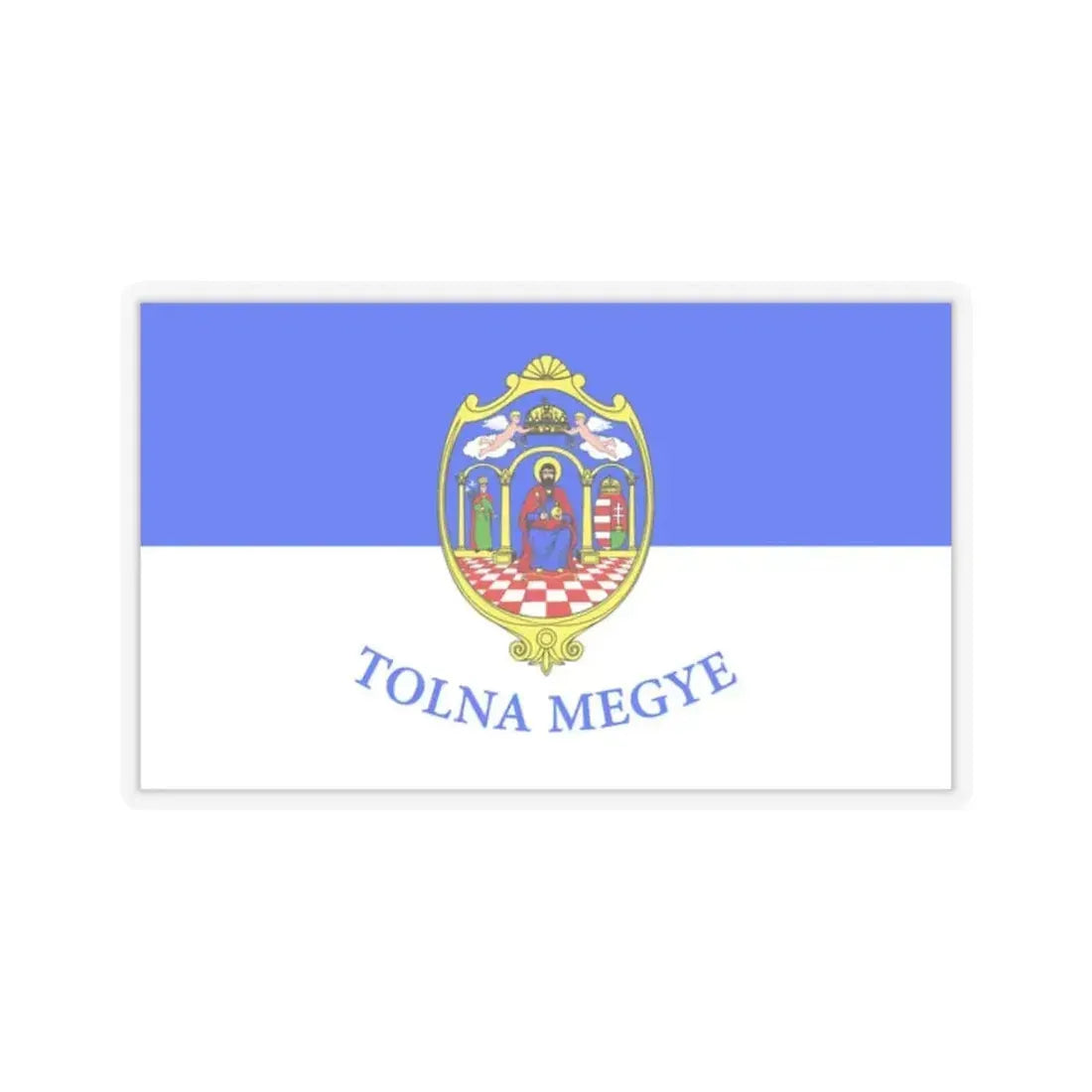 Flag of Tolna County Hungary - STICKER Vinyl Kiss-Cut Decal 2 Inch Transparent - The Sticker Space