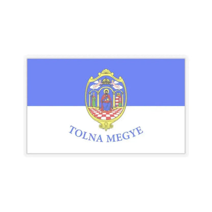 Flag of Tolna County Hungary - STICKER Vinyl Kiss-Cut Decal 2 Inch Transparent - The Sticker Space