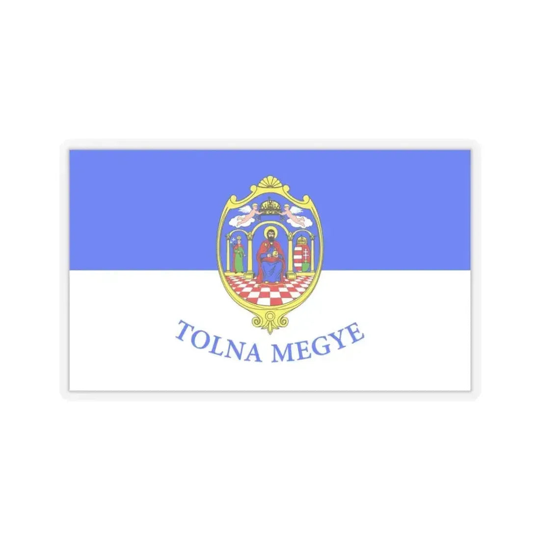 Flag of Tolna County Hungary - STICKER Vinyl Kiss-Cut Decal 3 Inch Transparent - The Sticker Space