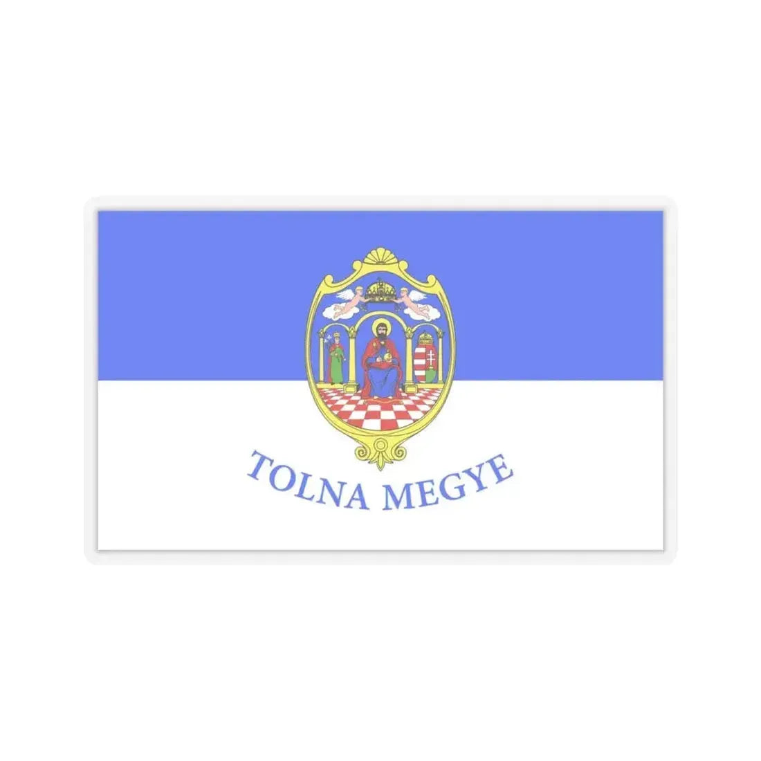 Flag of Tolna County Hungary - STICKER Vinyl Kiss-Cut Decal 4 Inch Transparent - The Sticker Space