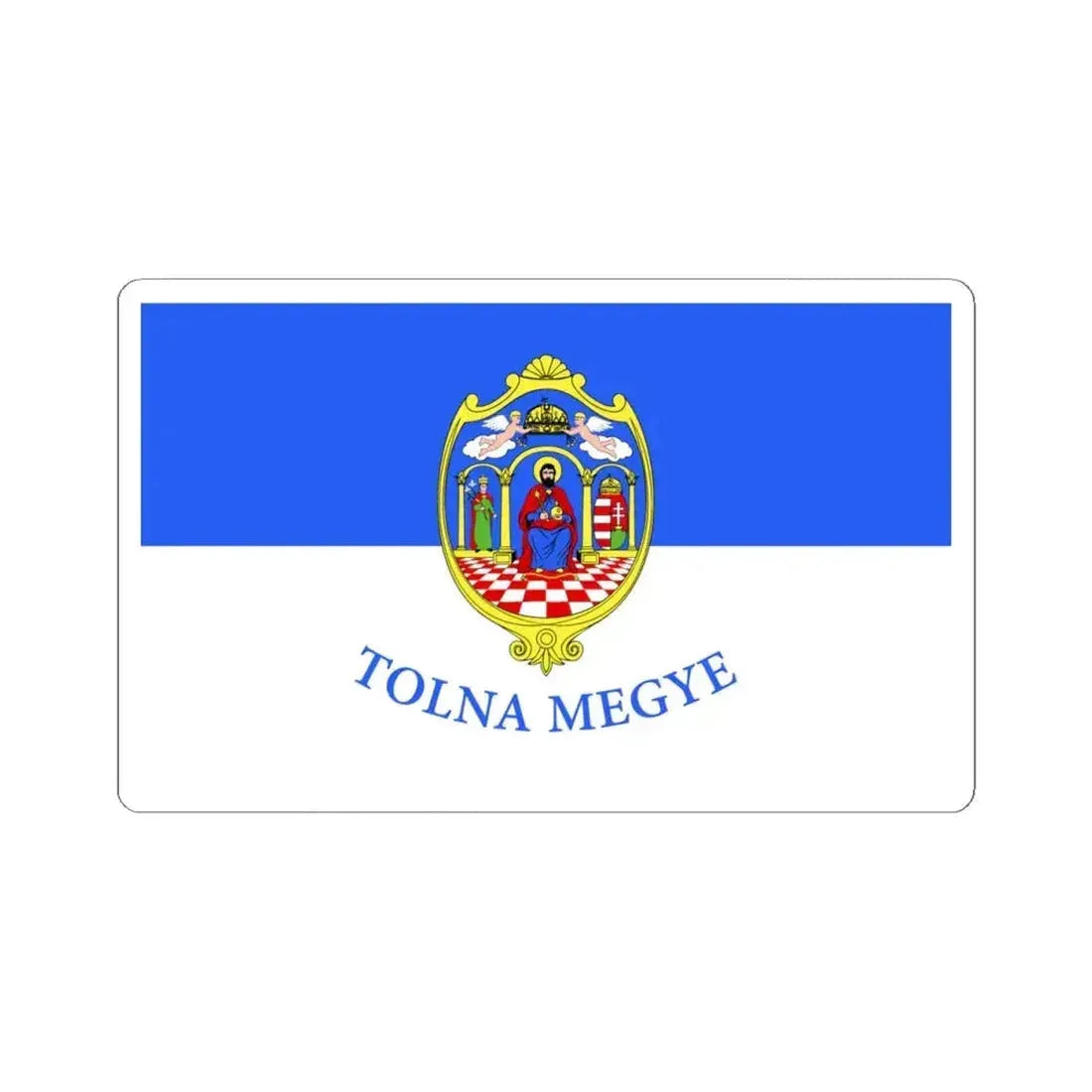 Flag of Tolna County Hungary - STICKER Vinyl Kiss-Cut Decal 4 Inch White - The Sticker Space