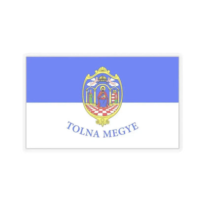 Flag of Tolna County Hungary - STICKER Vinyl Kiss-Cut Decal 6 Inch Transparent - The Sticker Space