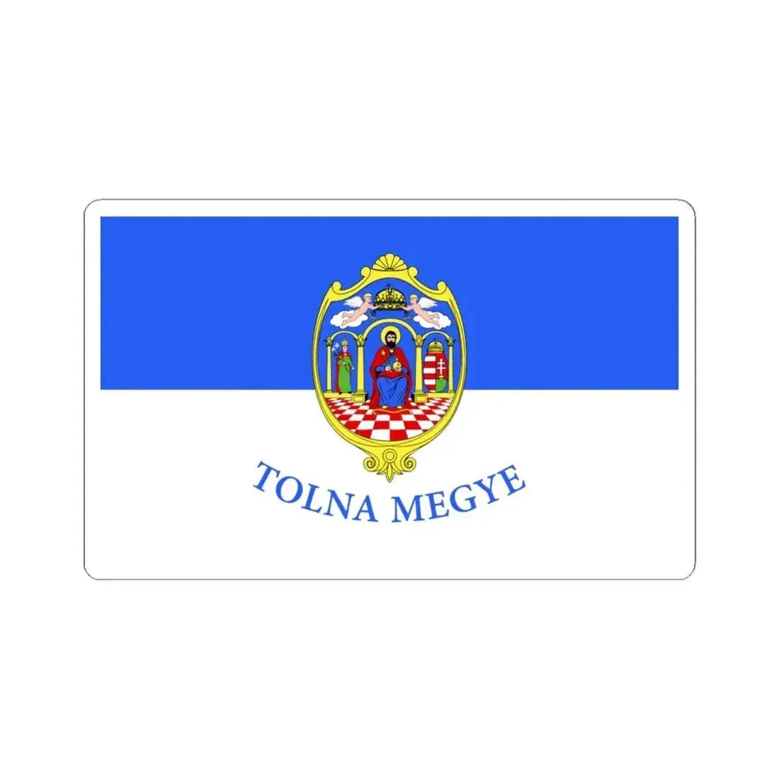 Flag of Tolna County Hungary - STICKER Vinyl Kiss-Cut Decal 6 Inch White - The Sticker Space