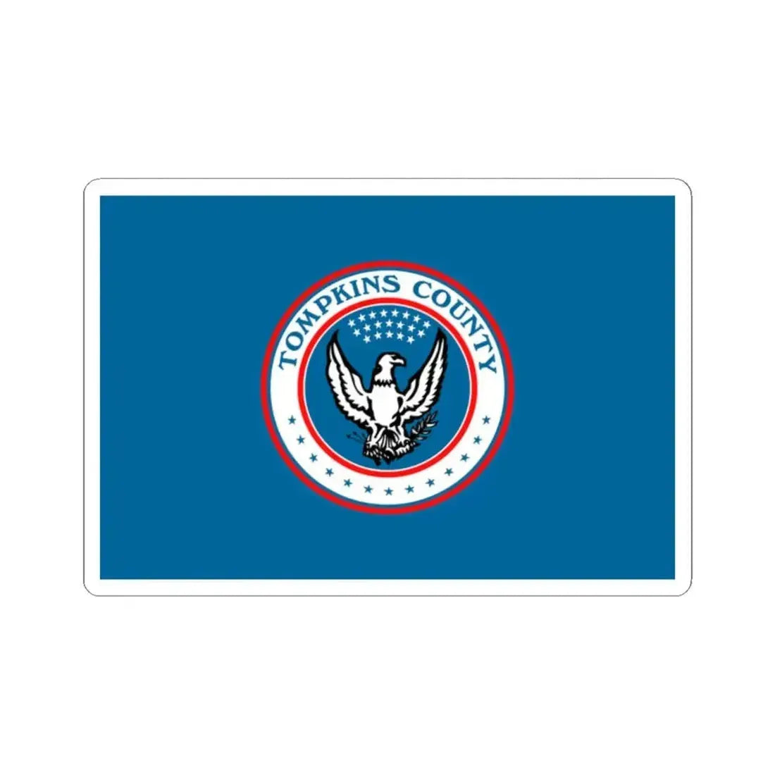 Flag of Tompkins County New York (United States) STICKER Vinyl Kiss-Cut Decal 2 Inch White - The Sticker Space