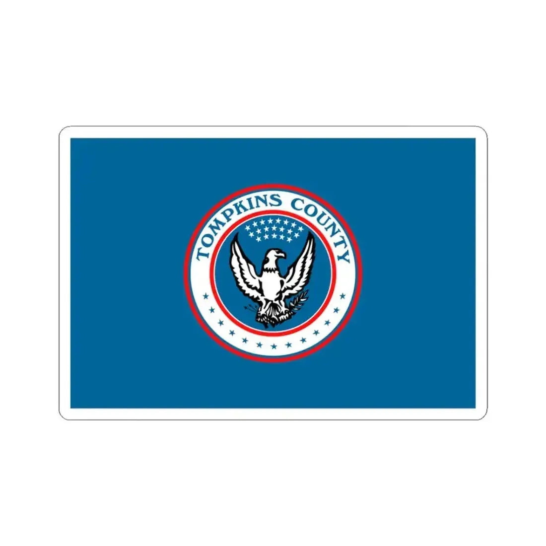 Flag of Tompkins County New York (United States) STICKER Vinyl Kiss-Cut Decal 3 Inch White - The Sticker Space
