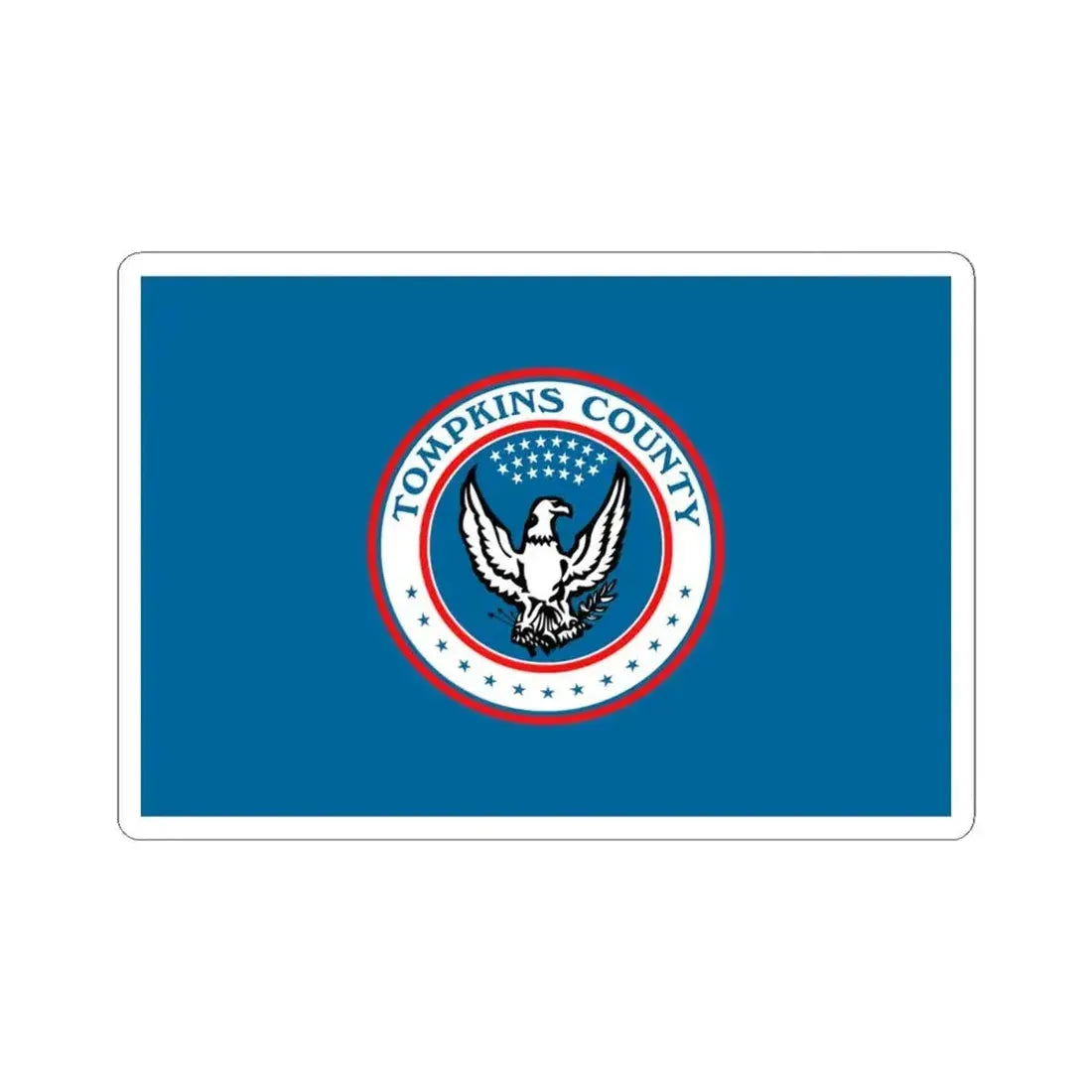 Flag of Tompkins County New York (United States) STICKER Vinyl Kiss-Cut Decal 4 Inch White - The Sticker Space