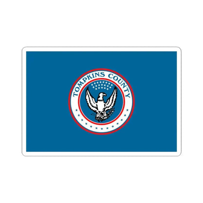 Flag of Tompkins County New York (United States) STICKER Vinyl Kiss-Cut Decal 4 Inch White - The Sticker Space