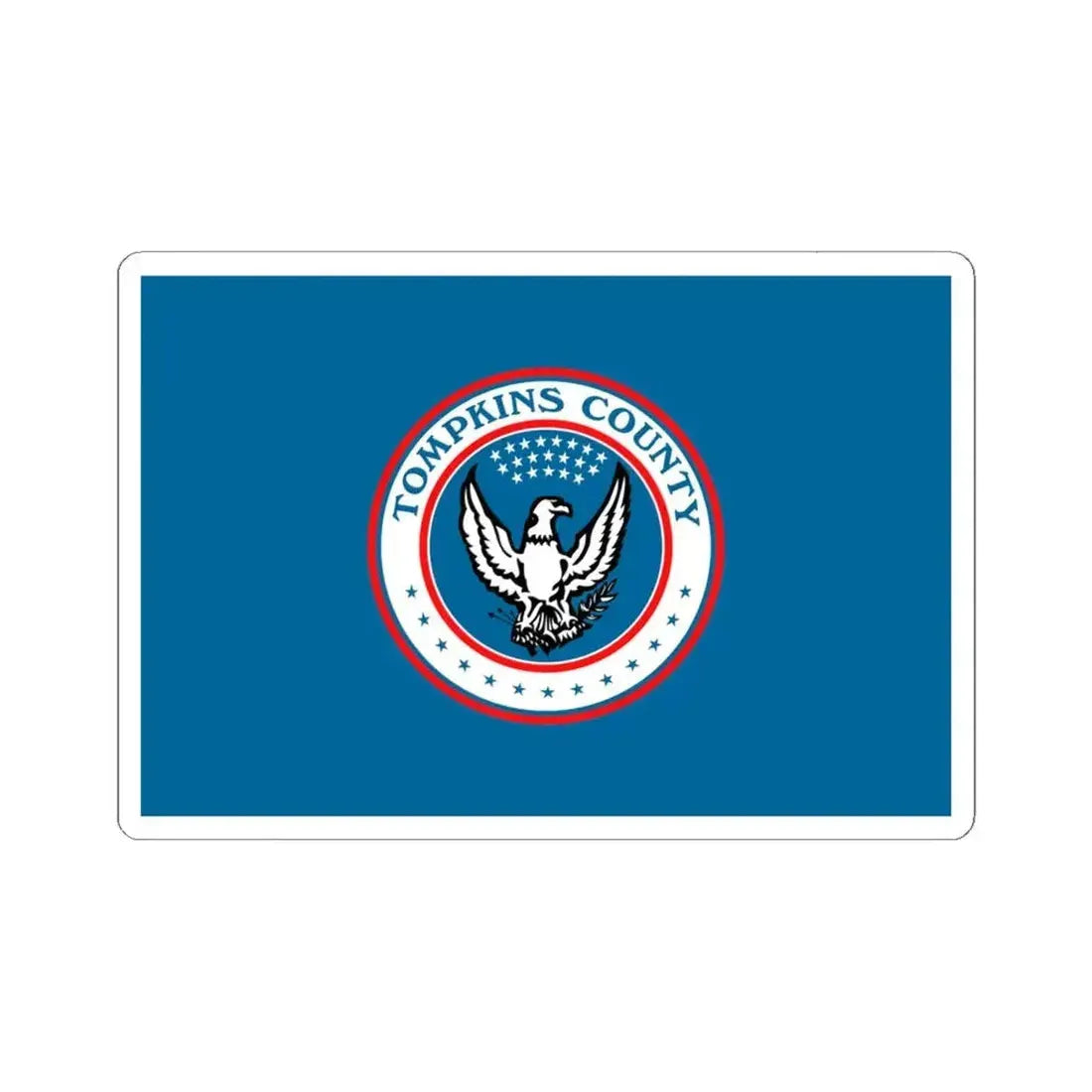 Flag of Tompkins County New York (United States) STICKER Vinyl Kiss-Cut Decal 6 Inch White - The Sticker Space