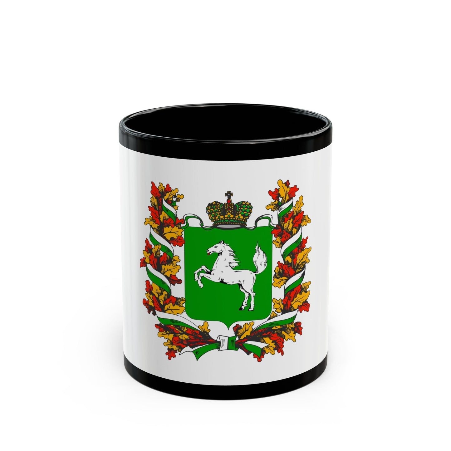 Flag of Tomsk Oblast Russia - Black Coffee Mug-11oz-The Sticker Space