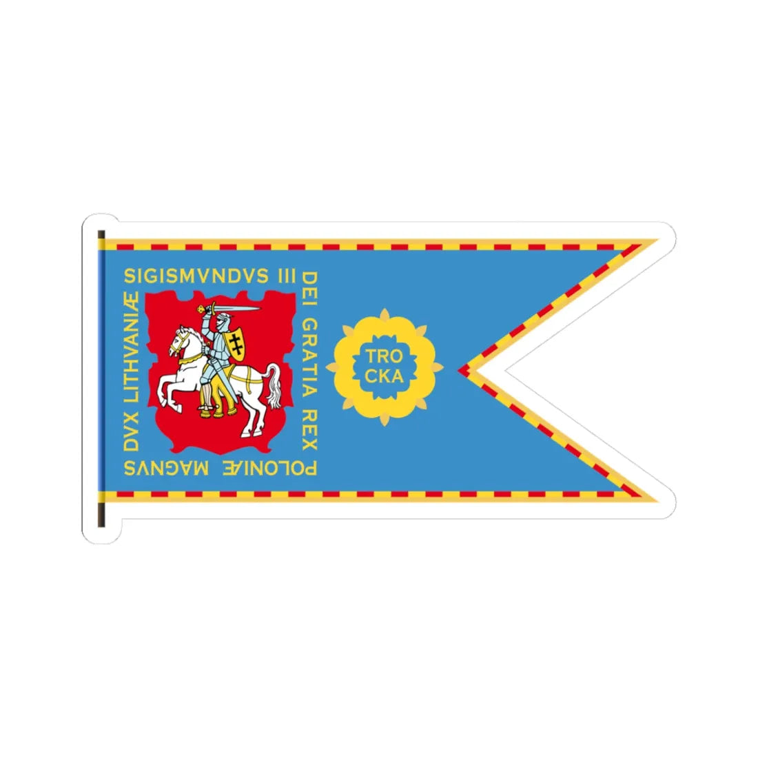 Flag of Trakai Voivodeship 1569-1795-1 (Belarus) (Coat of Arms) STICKER Vinyl Kiss-Cut Decal 3 Inch White - The Sticker Space
