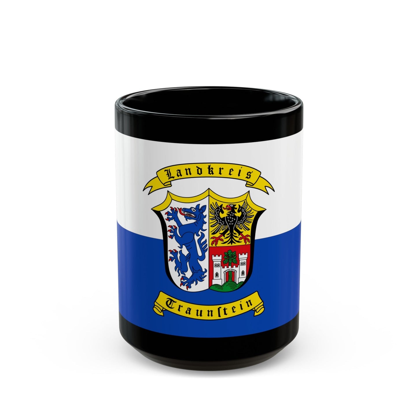 Flag of Traunstein Germany - Black Coffee Mug-15oz-The Sticker Space