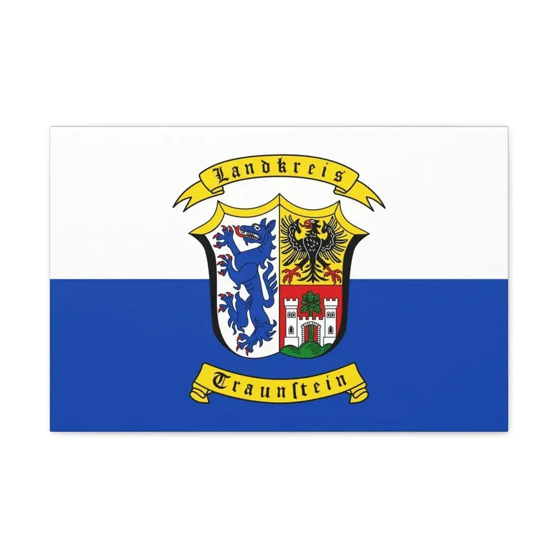 Flag of Traunstein Germany - Canvas Wall Art 24″ x 16″ 1.25" - The Sticker Space