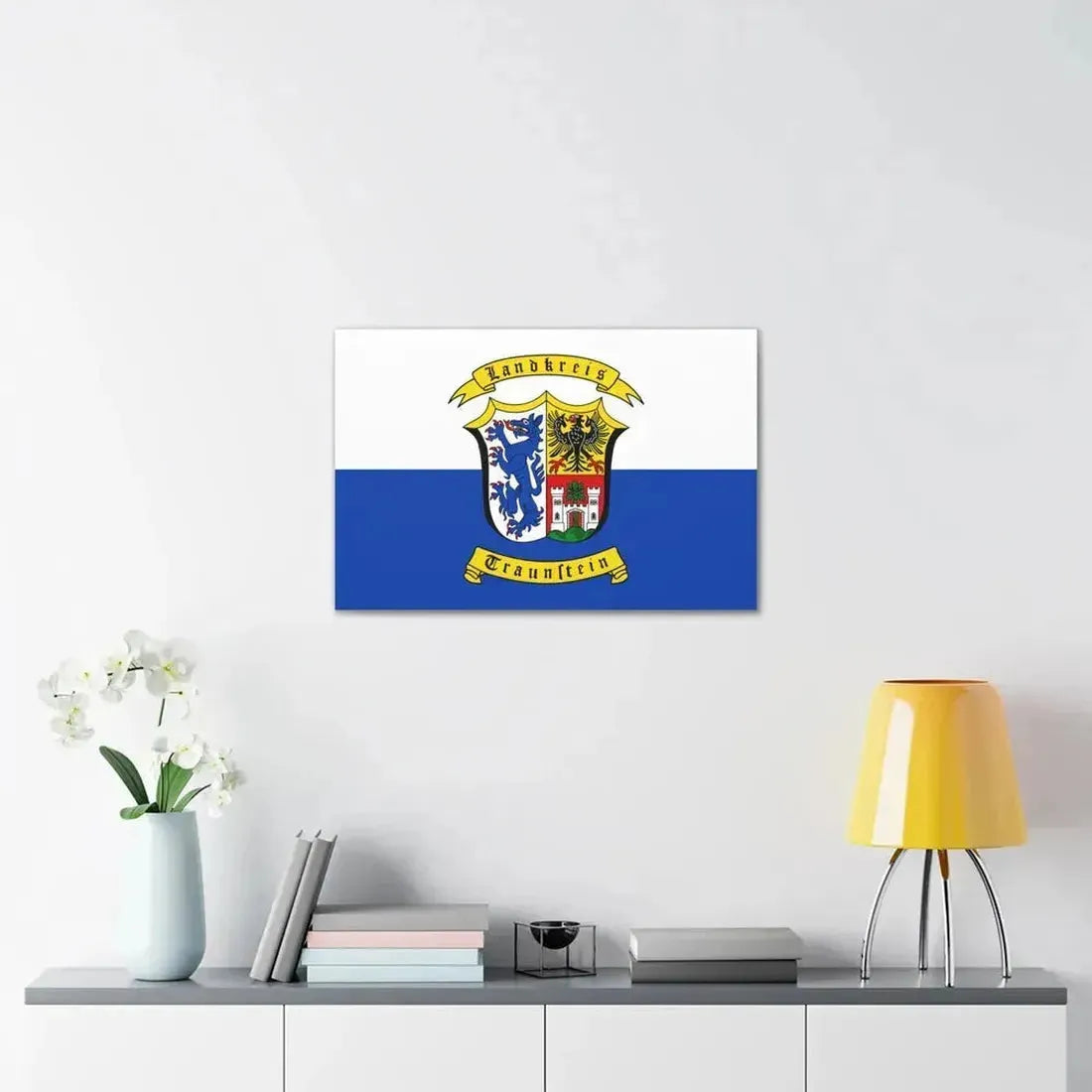 Flag of Traunstein Germany - Canvas Wall Art - The Sticker Space