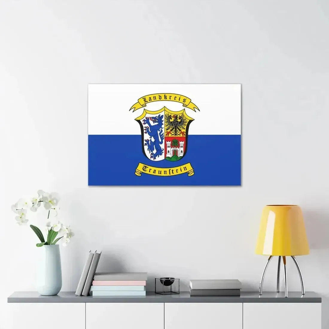 Flag of Traunstein Germany - Canvas Wall Art - The Sticker Space