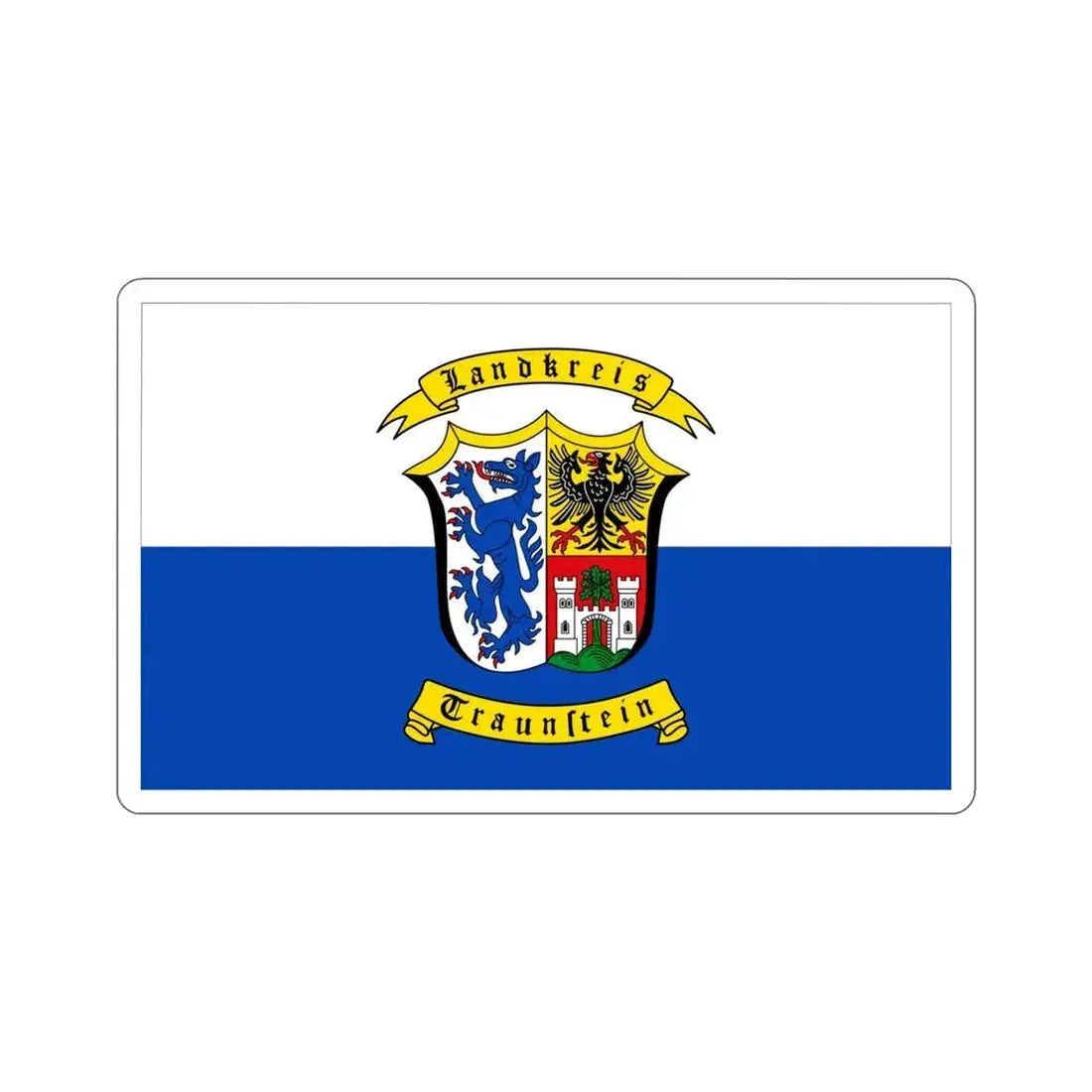 Flag of Traunstein Germany STICKER Vinyl Die-Cut Decal 4 Inch - The Sticker Space