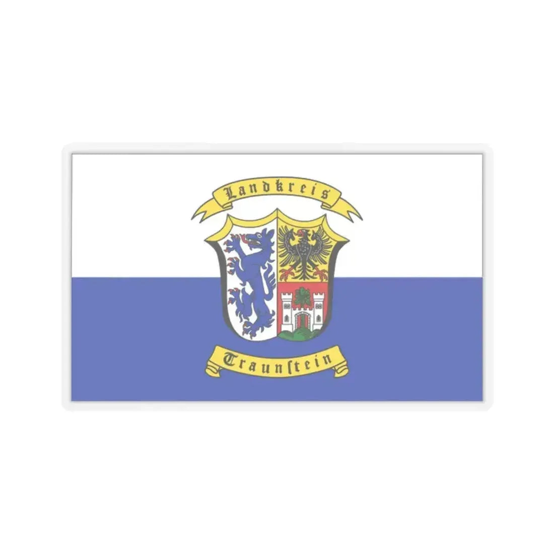 Flag of Traunstein Germany - STICKER Vinyl Kiss-Cut Decal 2 Inch Transparent - The Sticker Space