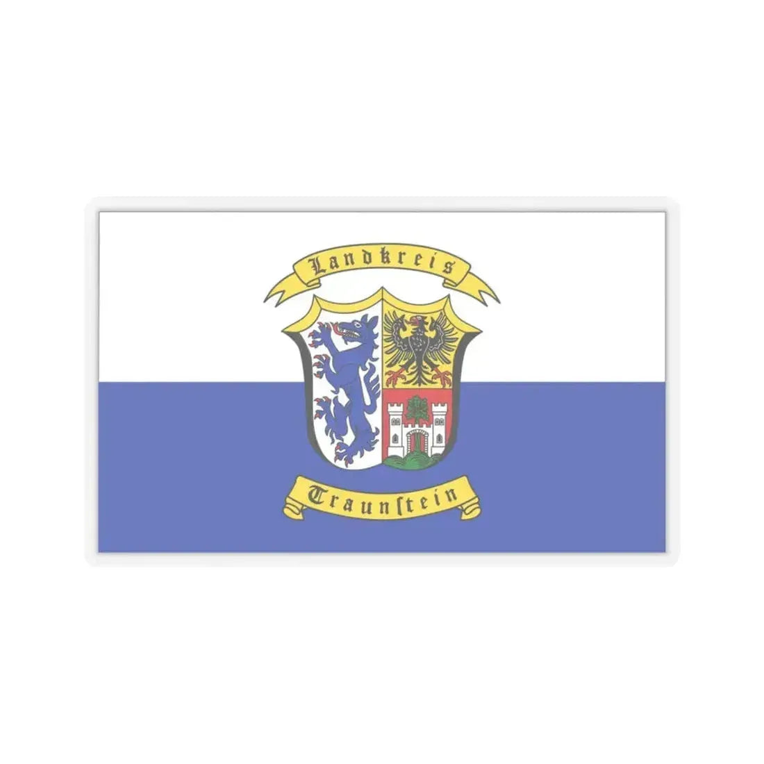 Flag of Traunstein Germany - STICKER Vinyl Kiss-Cut Decal 3 Inch Transparent - The Sticker Space