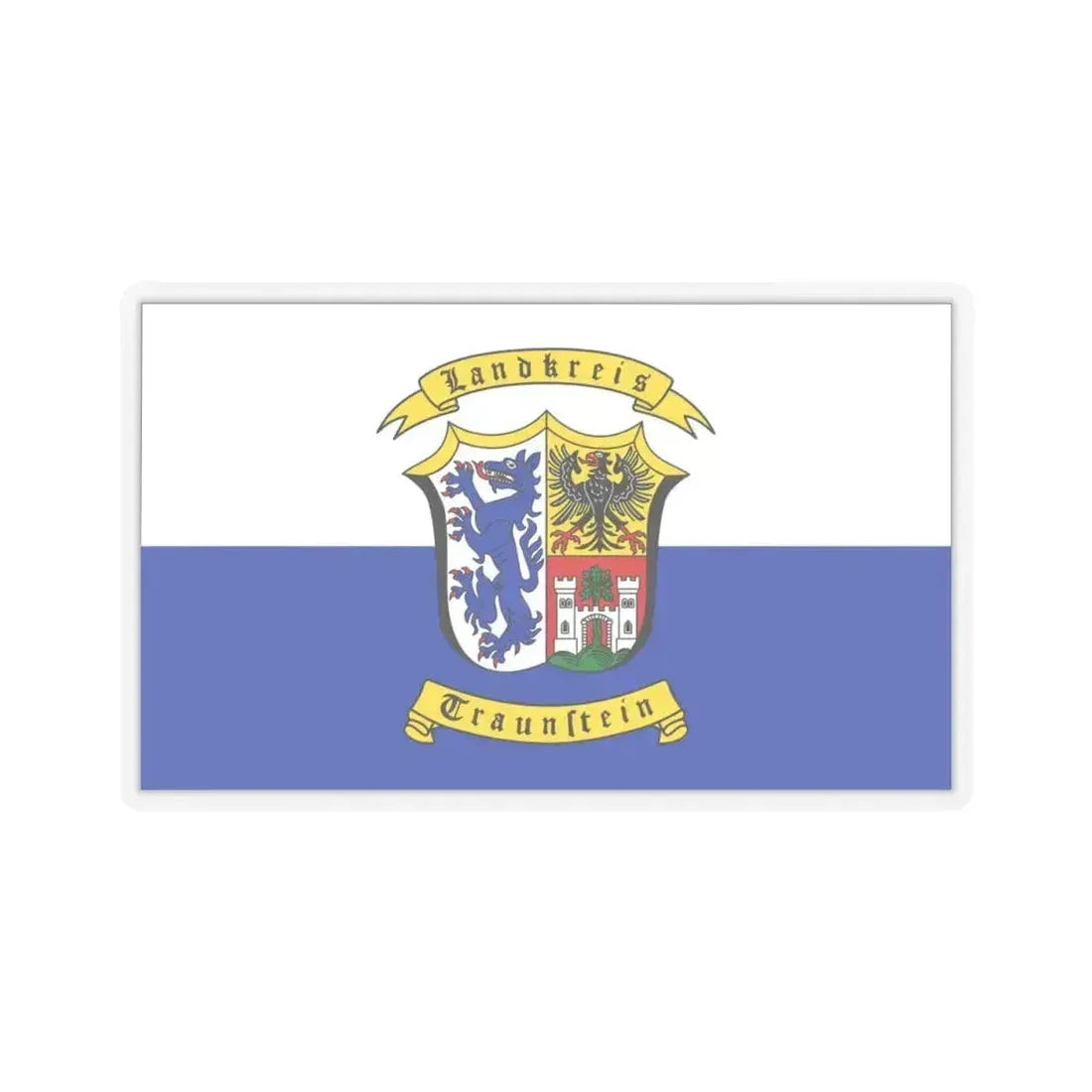 Flag of Traunstein Germany - STICKER Vinyl Kiss-Cut Decal 4 Inch Transparent - The Sticker Space