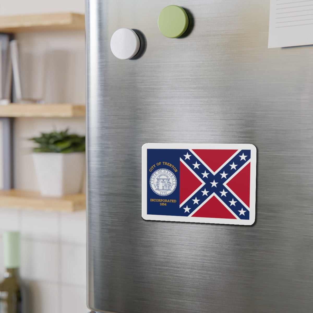 Flag of Trenton Georgia - Die-Cut Magnet-The Sticker Space