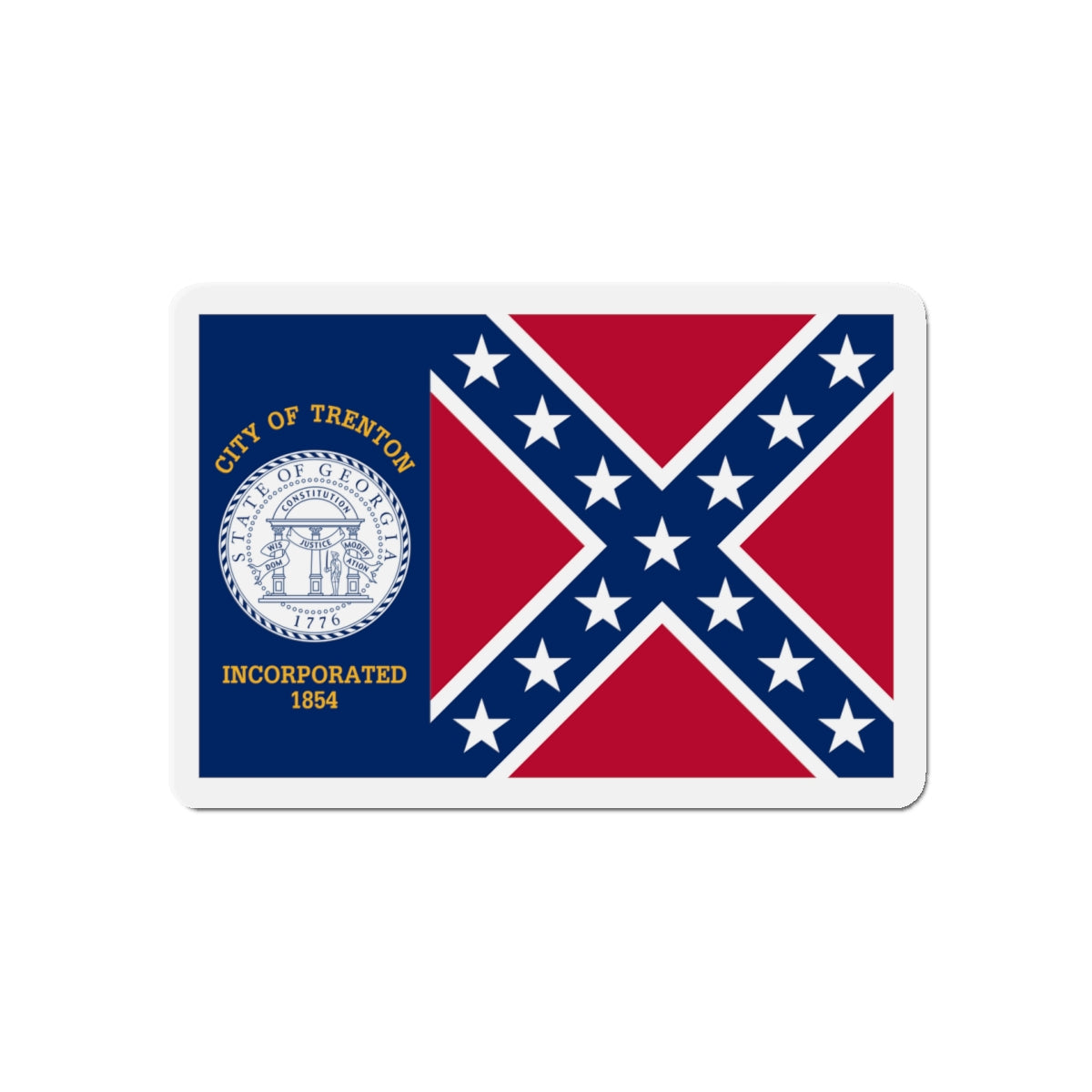 Flag of Trenton Georgia - Die-Cut Magnet-5" x 5"-The Sticker Space