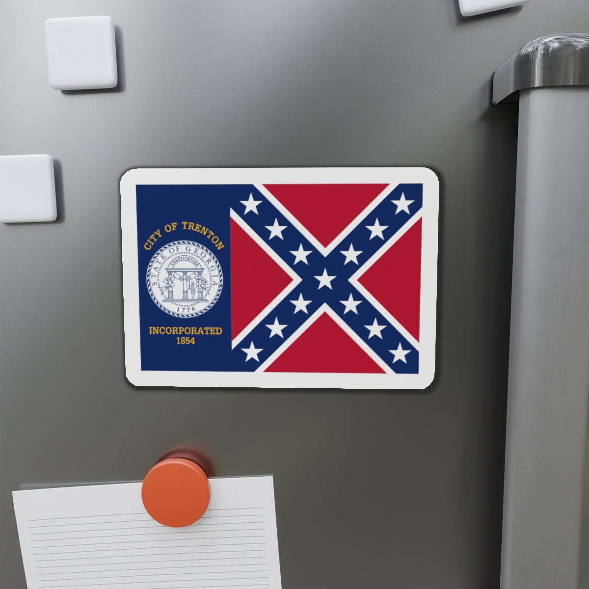 Flag of Trenton Georgia - Die-Cut Magnet-The Sticker Space