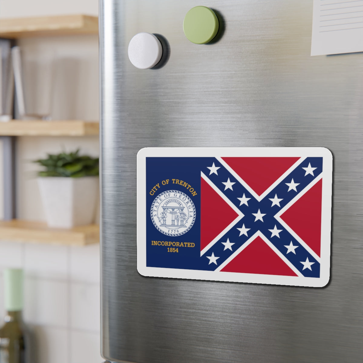 Flag of Trenton Georgia - Die-Cut Magnet-The Sticker Space