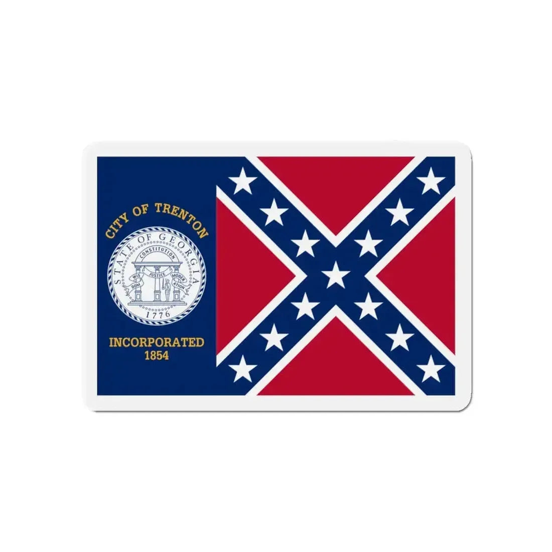 Flag of Trenton Georgia - Refrigerator Magnet 4 Inch - The Sticker Space