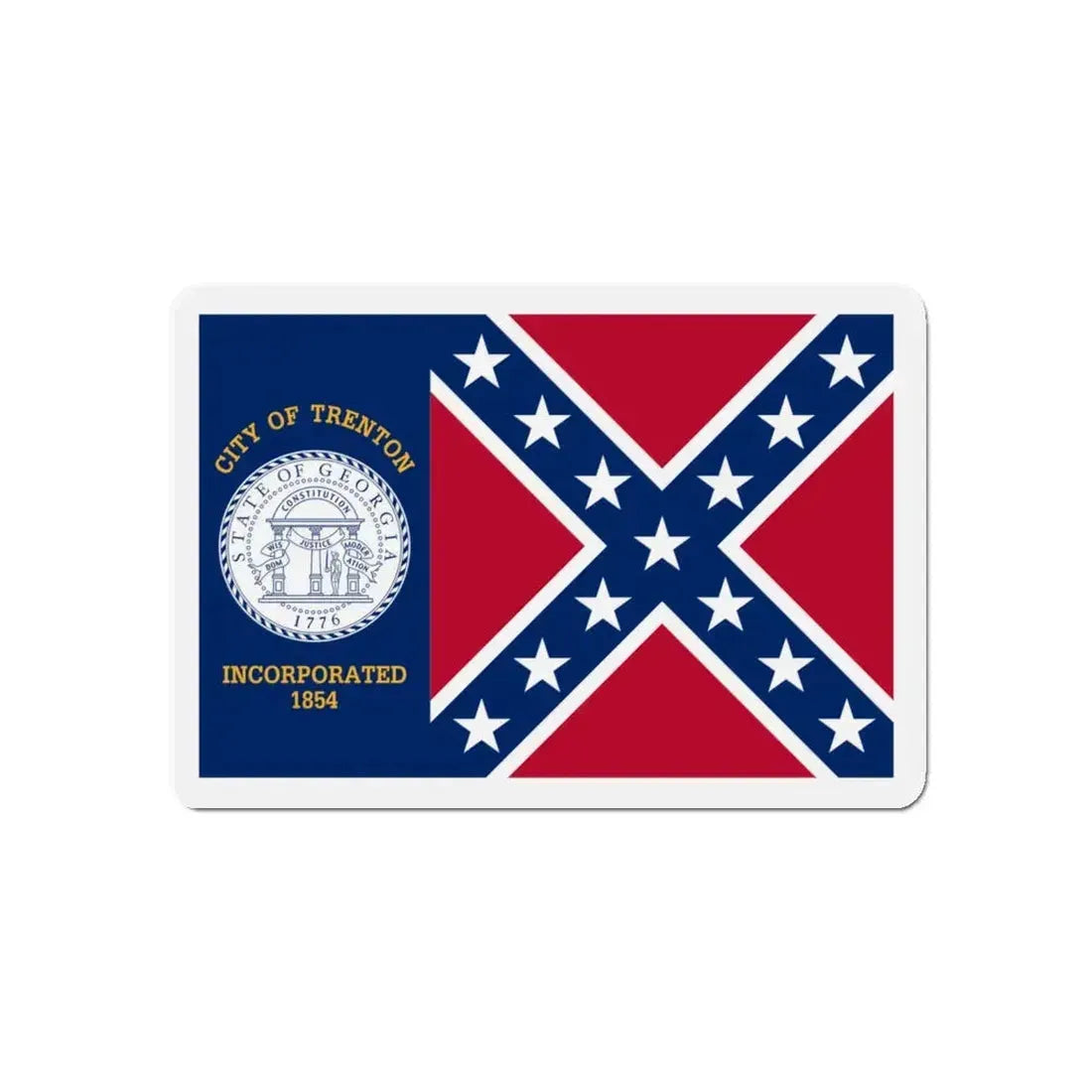 Flag of Trenton Georgia - Refrigerator Magnet 5 Inch - The Sticker Space