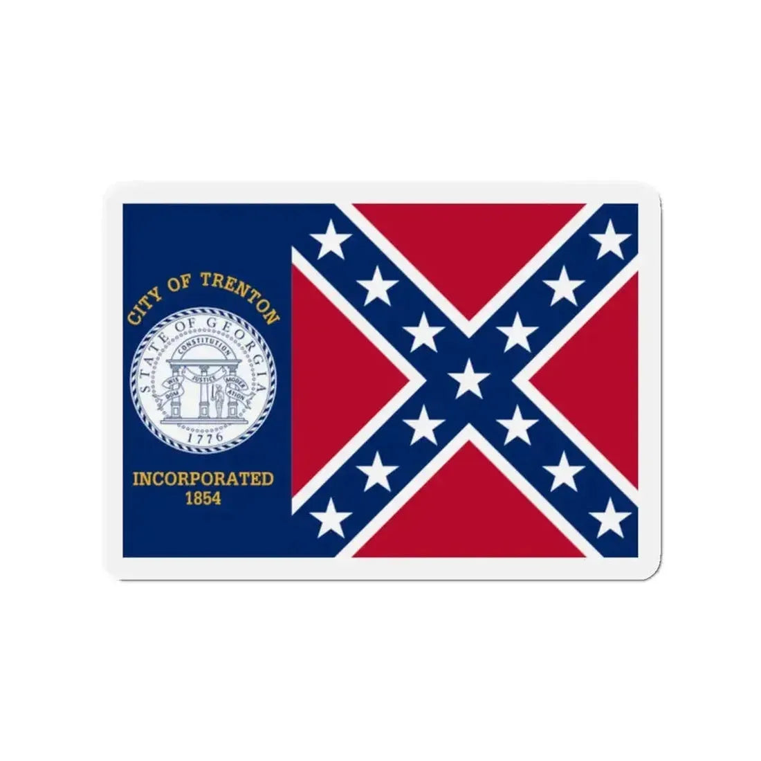 Flag of Trenton Georgia - Refrigerator Magnet - The Sticker Space