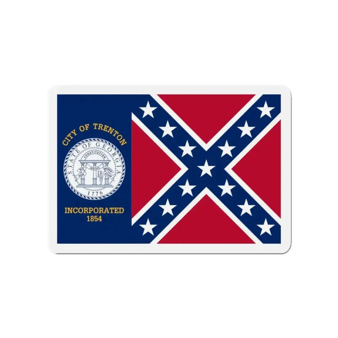 Flag of Trenton Georgia - Refrigerator Magnet - The Sticker Space