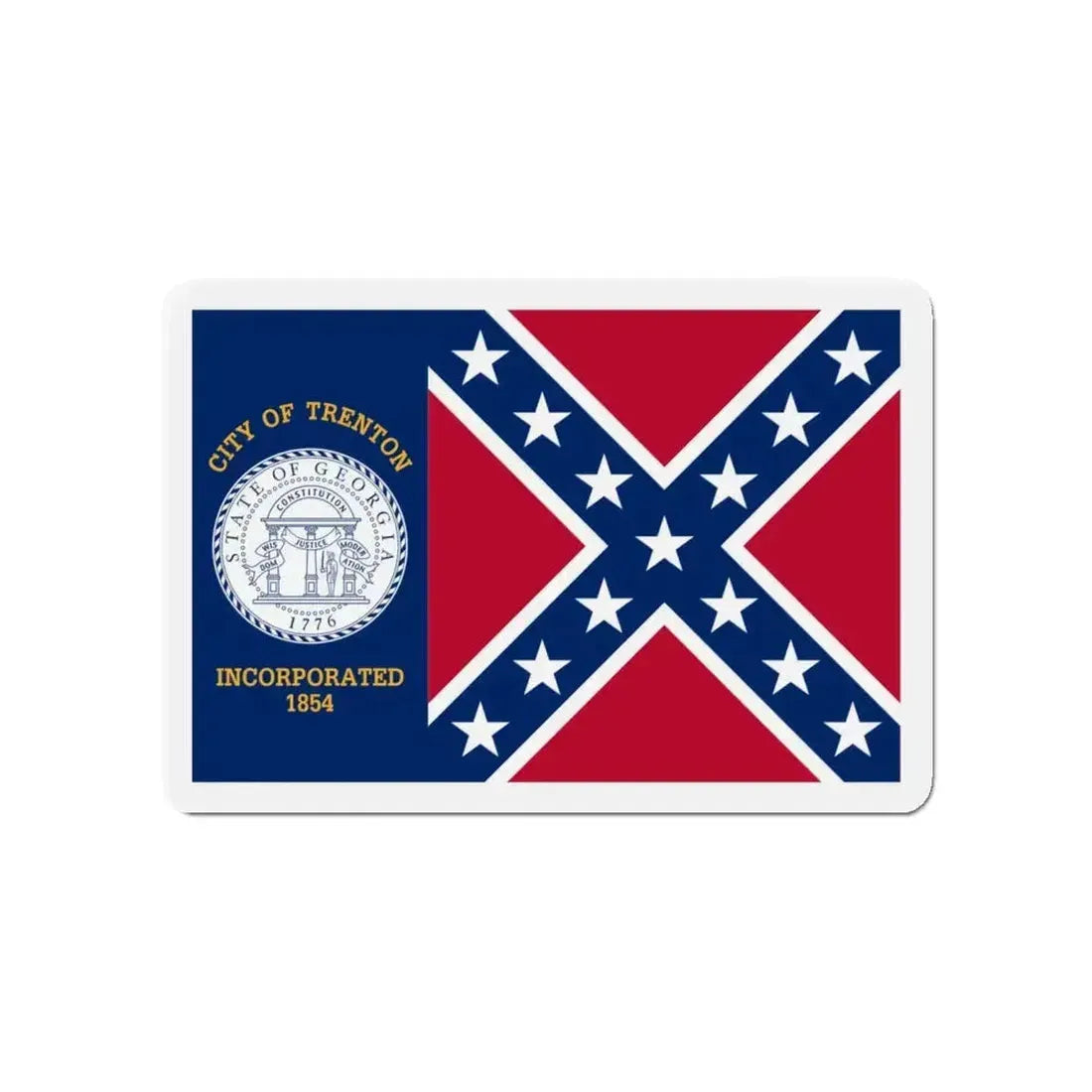 Flag of Trenton Georgia - Refrigerator Magnet - The Sticker Space