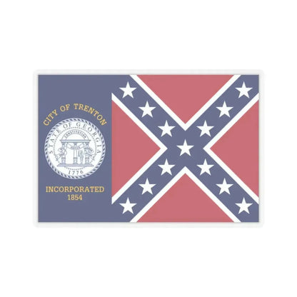 Flag of Trenton, Georgia - STICKER Vinyl Kiss-Cut Decal 2 Inch Transparent - The Sticker Space