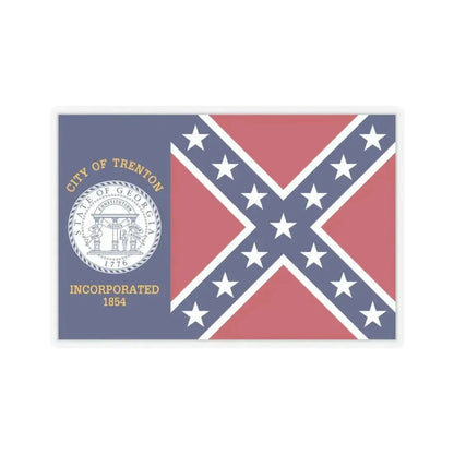 Flag of Trenton, Georgia - STICKER Vinyl Kiss-Cut Decal 4 Inch Transparent - The Sticker Space