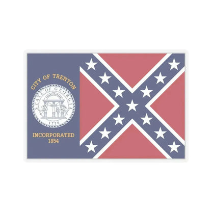 Flag of Trenton, Georgia - STICKER Vinyl Kiss-Cut Decal 6 Inch Transparent - The Sticker Space