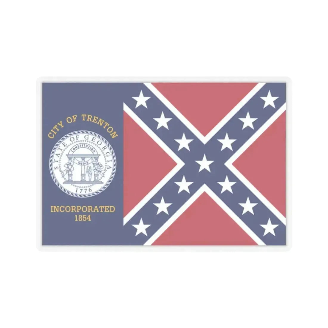 Flag of Trenton, Georgia - STICKER Vinyl Kiss-Cut Decal - The Sticker Space