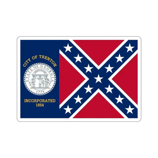 Flag of Trenton Georgia USA STICKER Vinyl Die-Cut Decal 6 Inch - The Sticker Space