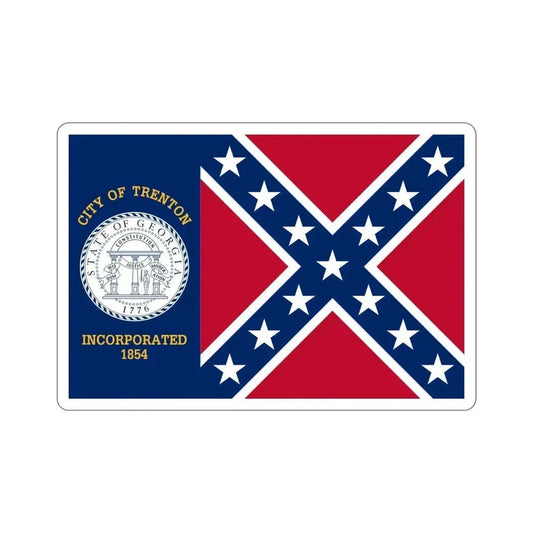 Flag of Trenton Georgia USA STICKER Vinyl Die-Cut Decal 6 Inch - The Sticker Space