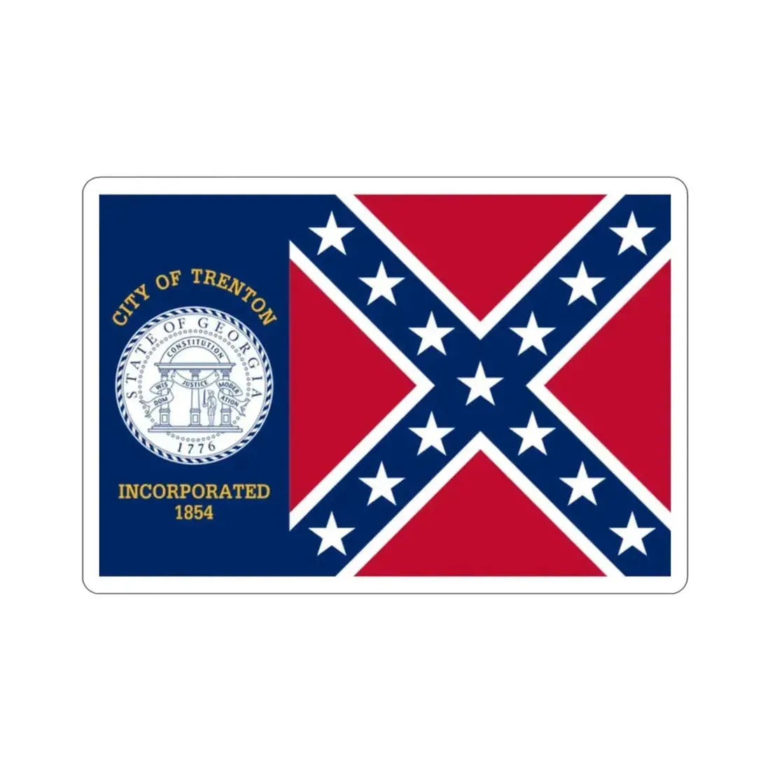 Flag of Trenton Georgia USA STICKER Vinyl Die-Cut Decal - The Sticker Space