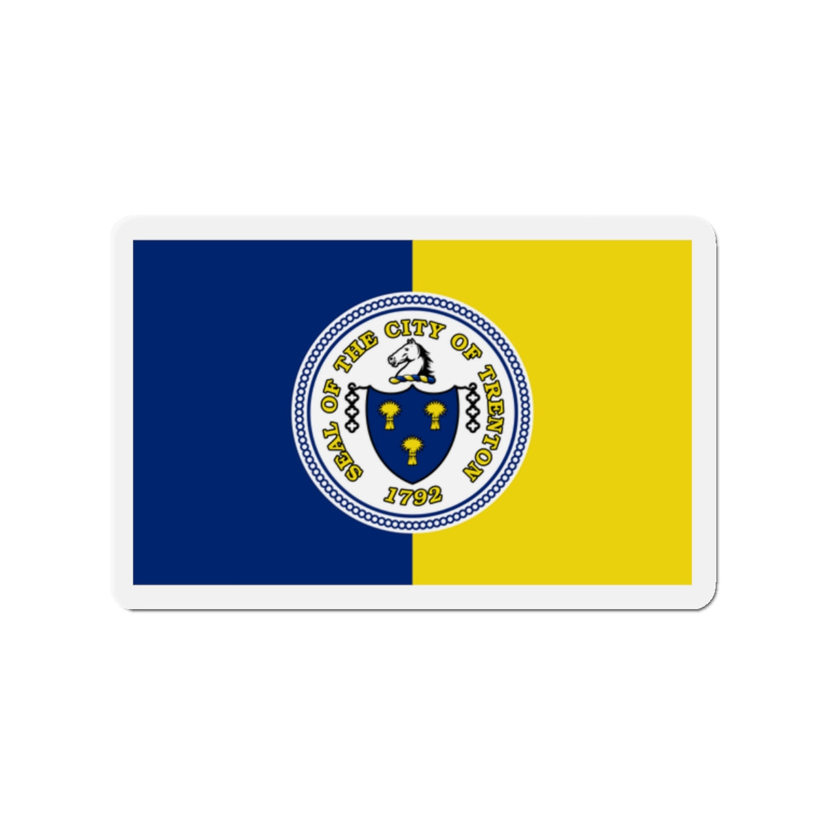 Flag of Trenton New Jersey - Die-Cut Magnet-2" x 2"-The Sticker Space