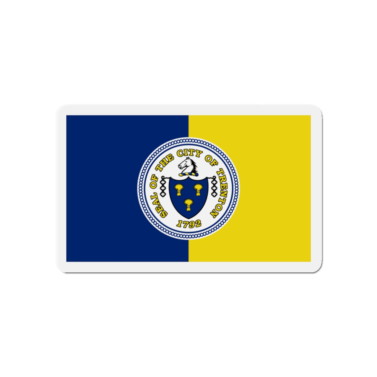 Flag of Trenton New Jersey - Die-Cut Magnet-4" x 4"-The Sticker Space