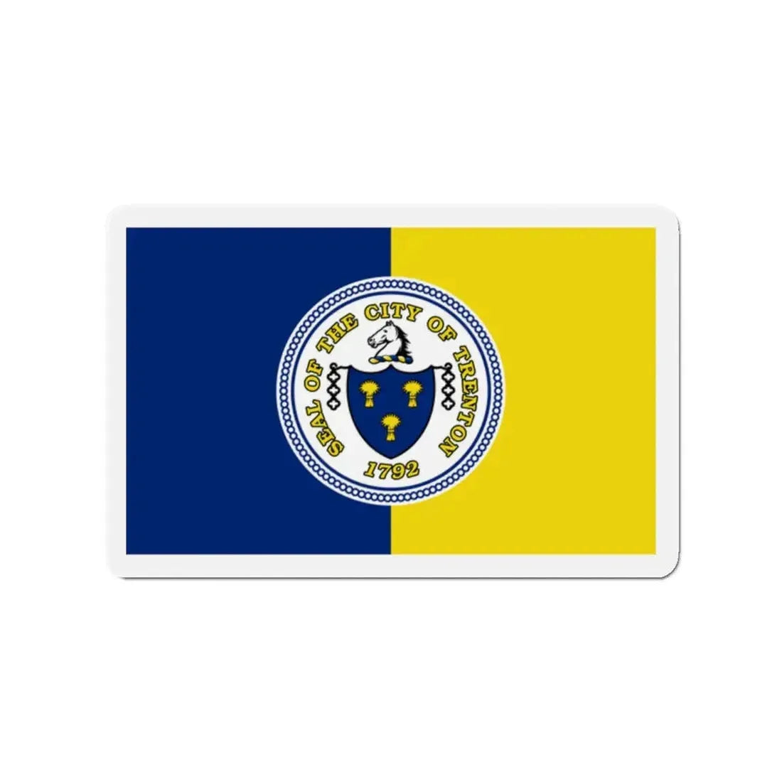 Flag of Trenton New Jersey - Refrigerator Magnet 2 Inch - The Sticker Space