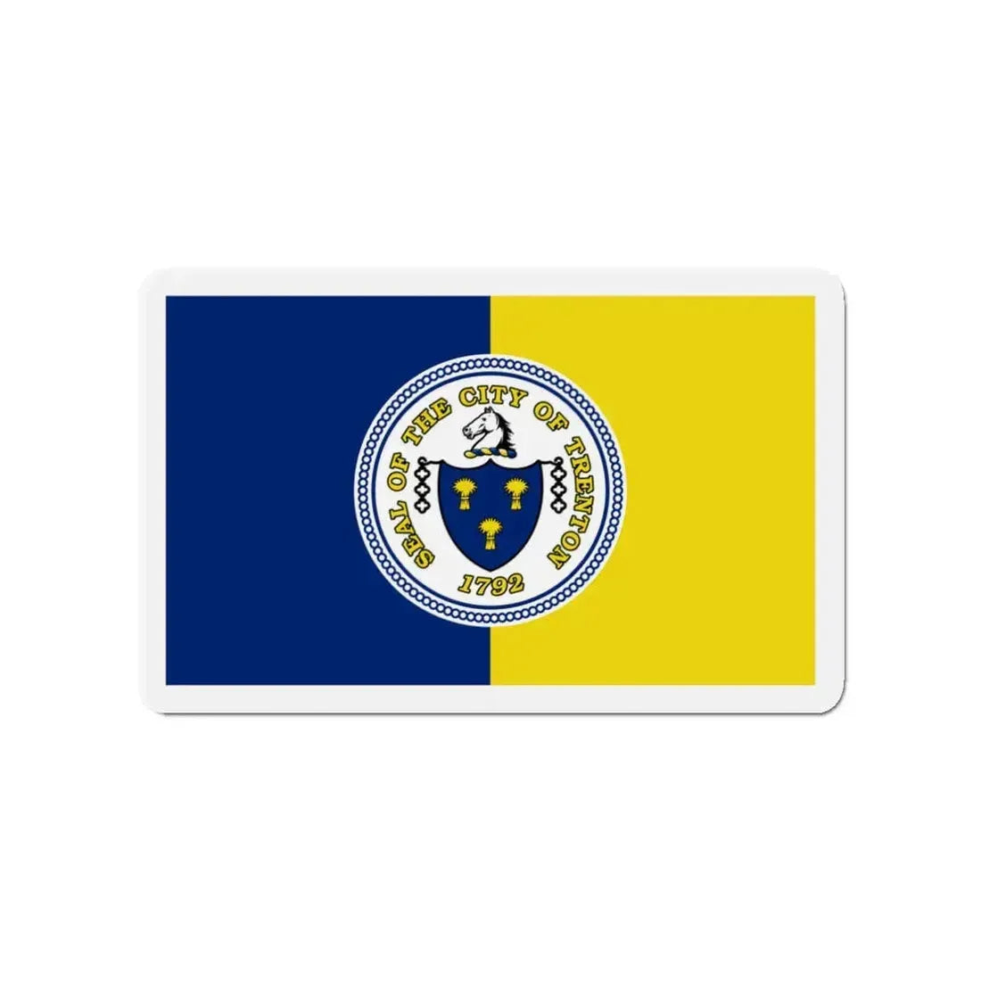 Flag of Trenton New Jersey - Refrigerator Magnet 3 Inch - The Sticker Space