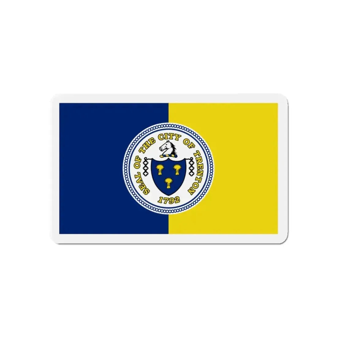 Flag of Trenton New Jersey - Refrigerator Magnet 4 Inch - The Sticker Space